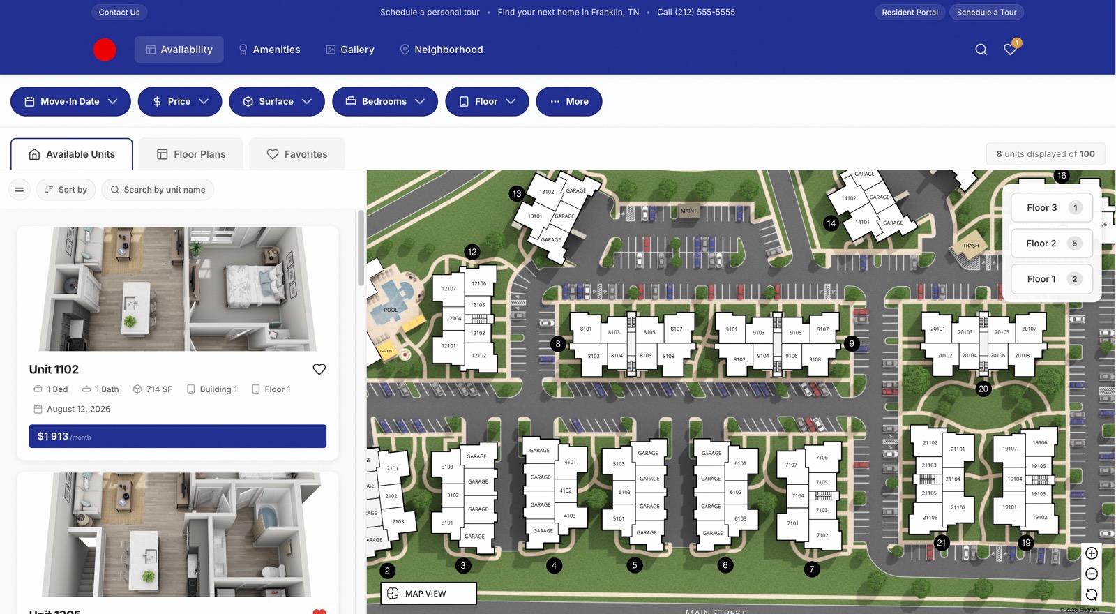 WP FloorMap: an interactive SightMap floor plan on a property website