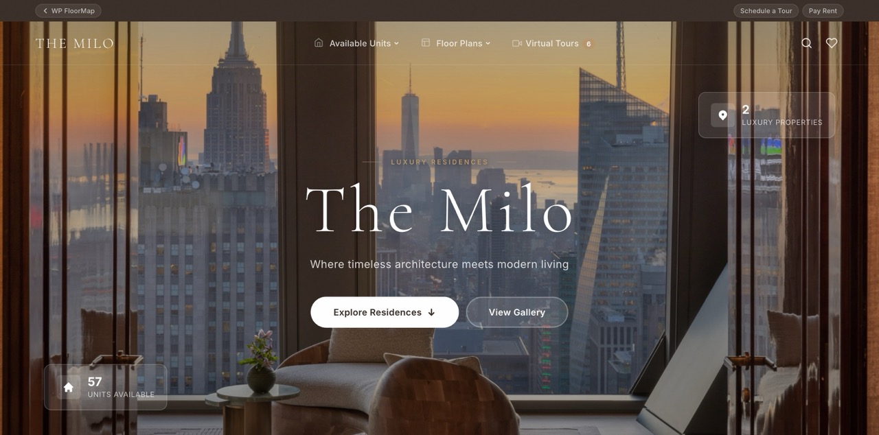 WP FloorMap Launch &mdash; a complete property marketing site generated from your Engrain data